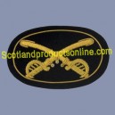 595 Crossed Saber Cavalry Officers Embroidered Hat Badge