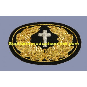 Civil War Embroidered Hat Badge Chaplain Cross