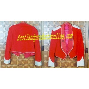 Red Mess Jacket With White Cuffs