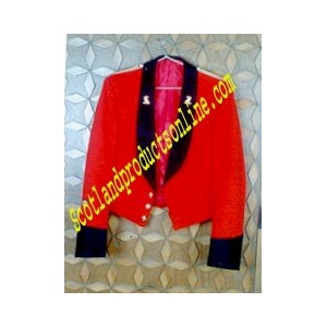 Red Mess Jacket Uniform With Black Cuffs