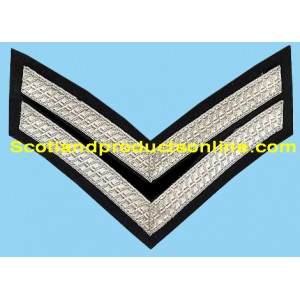 2 Bar Chevron Silver on Black No1