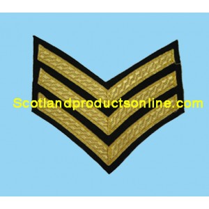 3 Bar Chevron Mess Dress Gold on Rifle Green