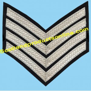 4 Bar Chevron Silver on Black No1