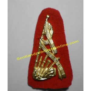 Bagpipe Metal Cap Badge