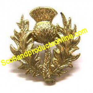 Thistle Gold Metal Cap Badge