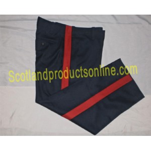 Flute Band Blue Trouser Pant with Red Stripe