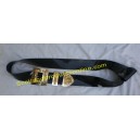 Black PVC Military Piper Cross Belt With Gold Buckles