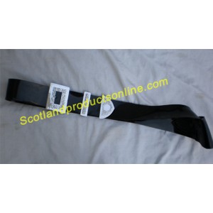 Black PVC Military Piper Cross Belt With Silver Buckles
