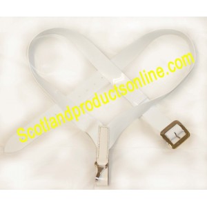 White PVC Marching Band Bass Drum Crossover Sling
