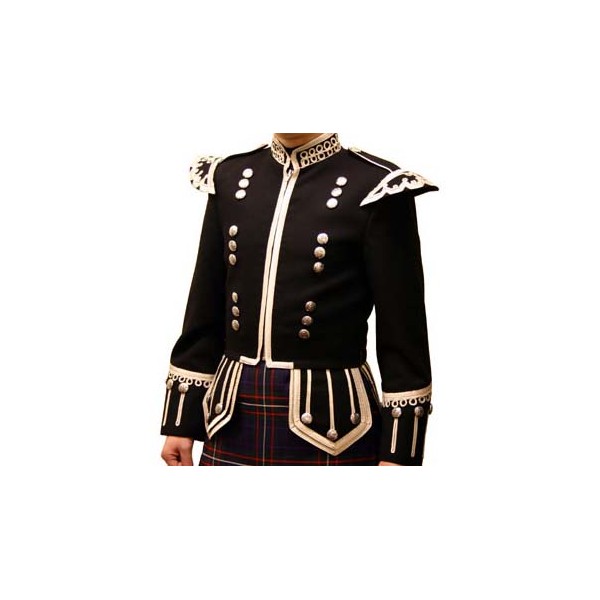 Green Military Piper Drummer Doublet Tunic Jacket Scottish Marching Band  jackets