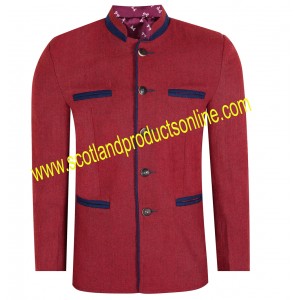Red Tweed German Bavarian Trachten Jacket