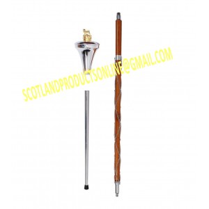Black Watch Drum Major Maces with Gold Lion Crown