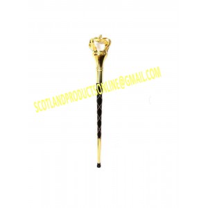 Big Crown Mace Gold Plated Black Shaft