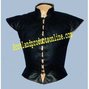 Black Leather Doublet Without Sleeve
