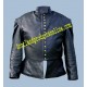 Black Leather Doublet with Plain Sleeves