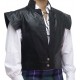 Mens Jacobite Black 100% Leather Swordsman Waistcoat