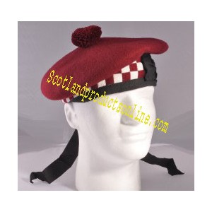 Maroon Dicing Balmoral Hat