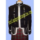 Pipe Band Doublet Jacket With Wide Silver Braid
