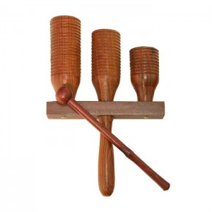 3 Block Wooden Agogo Bell with Beater