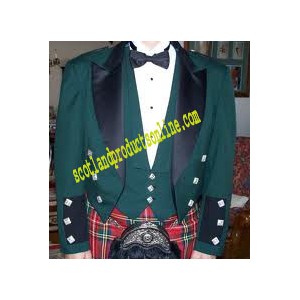 Green & Navy Prince Charlie Jacket And Vest