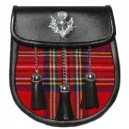 Sami Dress Sporran Chrome Cantle Thistle Badge with Tassels