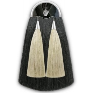 Military Long Hair Sporran Chrome Light Cantle harp Badge with Tassels