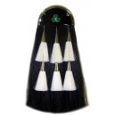 Military Long Hair Sporran Chrome Light Cantle Irish Maple Leaf Badge with Tassels