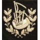 Bagpipe Major Piper Silver Embroidery Badge
