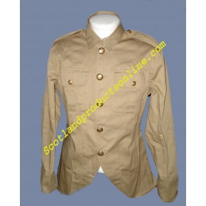 WW1/WW2 Style Khaki Scots Rank Tunic Jacket
