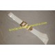 White PVC Military Piper Cross Belt With Gold Buckles