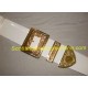 White PVC Military Piper Cross Belt With Gold Buckles