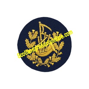 Pipe Major Badge Gold On Blue