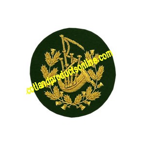 Pipe Major Badge Gold On Green