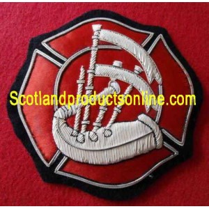 Firefighter Bagpipe Badge