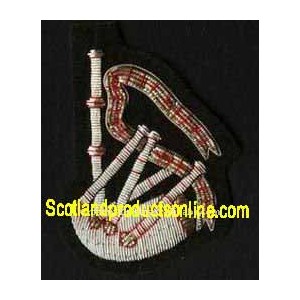 Firefighter Embroidered Bagpipe Blazer Patch Badge